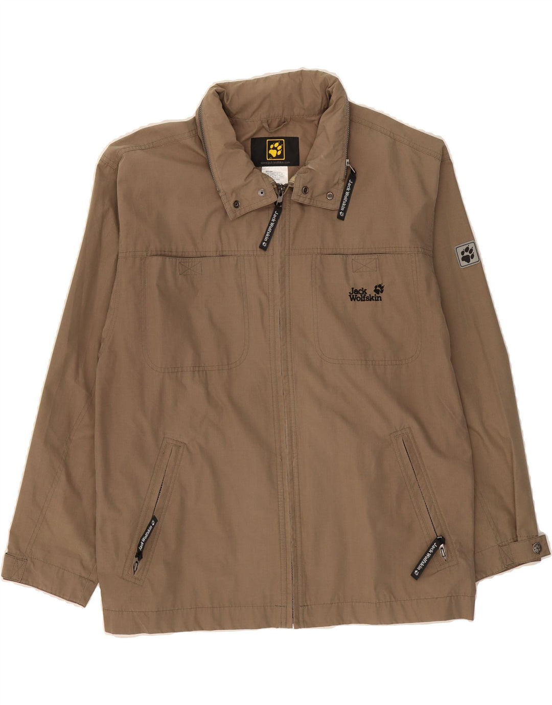 JACK WOLFSKIN Mens Utility Jacket UK 40/42  Large Beige Polyester Vintage Jack Wolfskin and Second-Hand Jack Wolfskin from Messina Hembry 