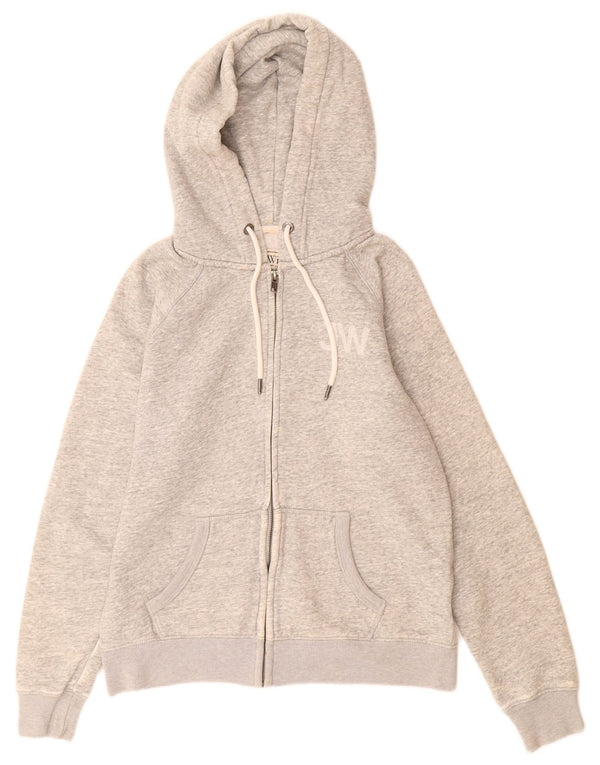 Maglione con cappuccio e zip da donna Jack Wills UK 12 Cotone screziato grigio medio
