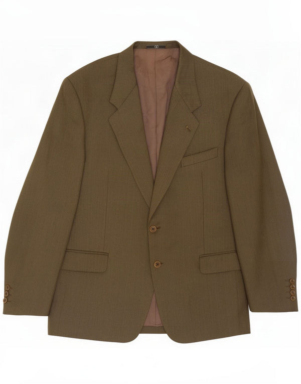 Valentino Giacca blazer da uomo a 2 bottoni IT 54 2XL Kaki a spina di pesce