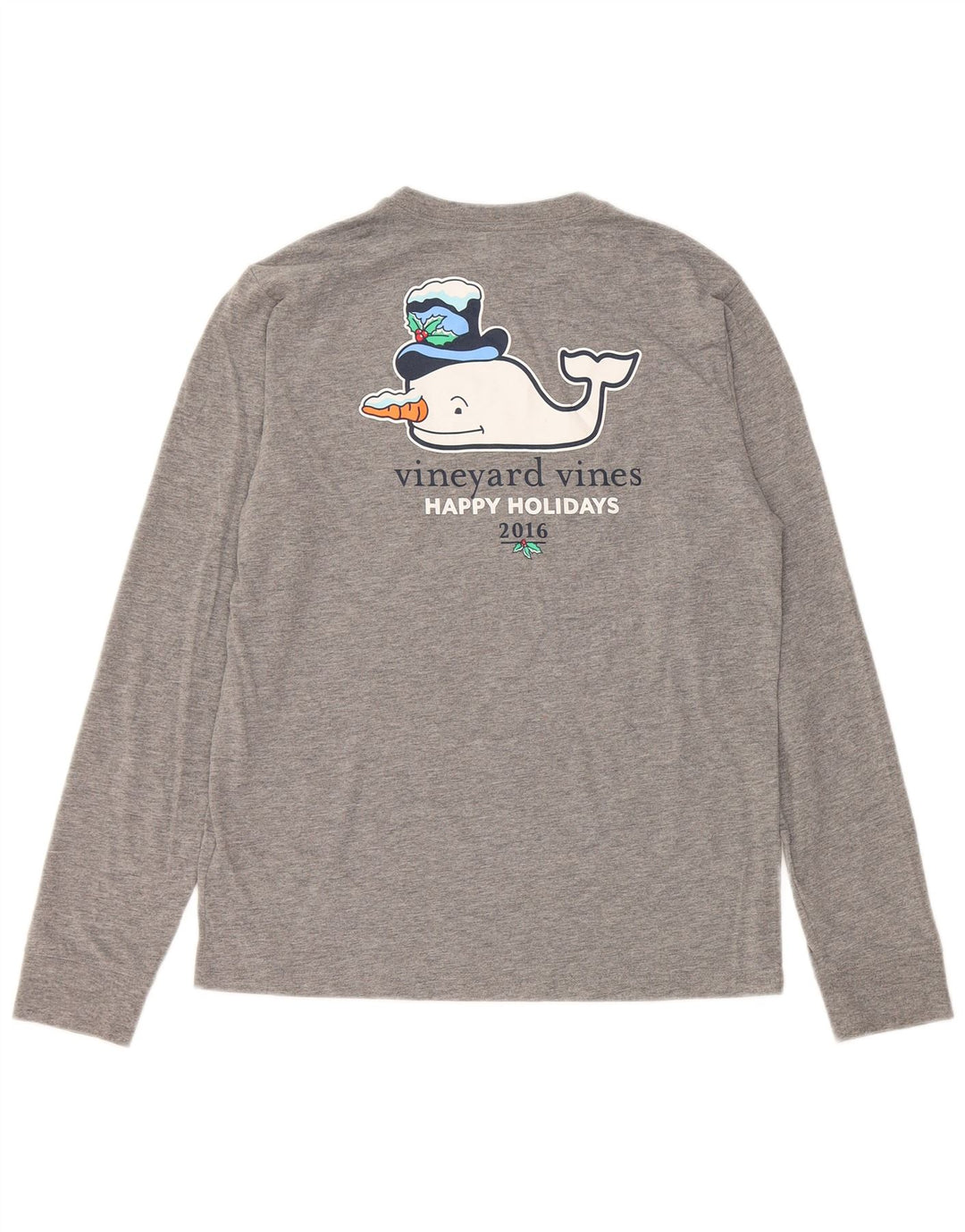 VINEYARD VINES Boys Graphic Top Long Sleeve 15-16 Years Large  Grey Cotton