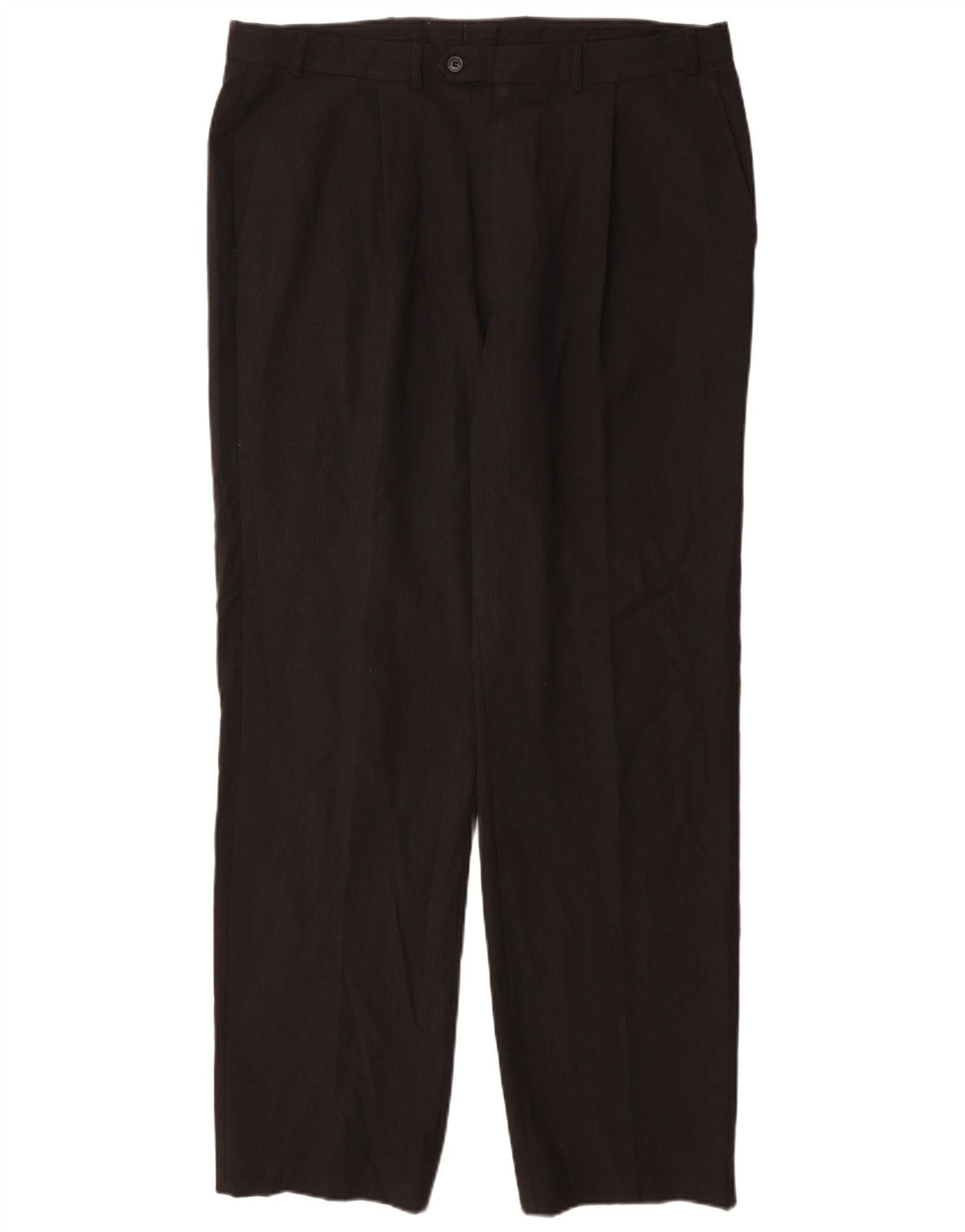 Pantaloni da abito con pegging da uomo Marks & Spencer W36 L32 poliestere nero