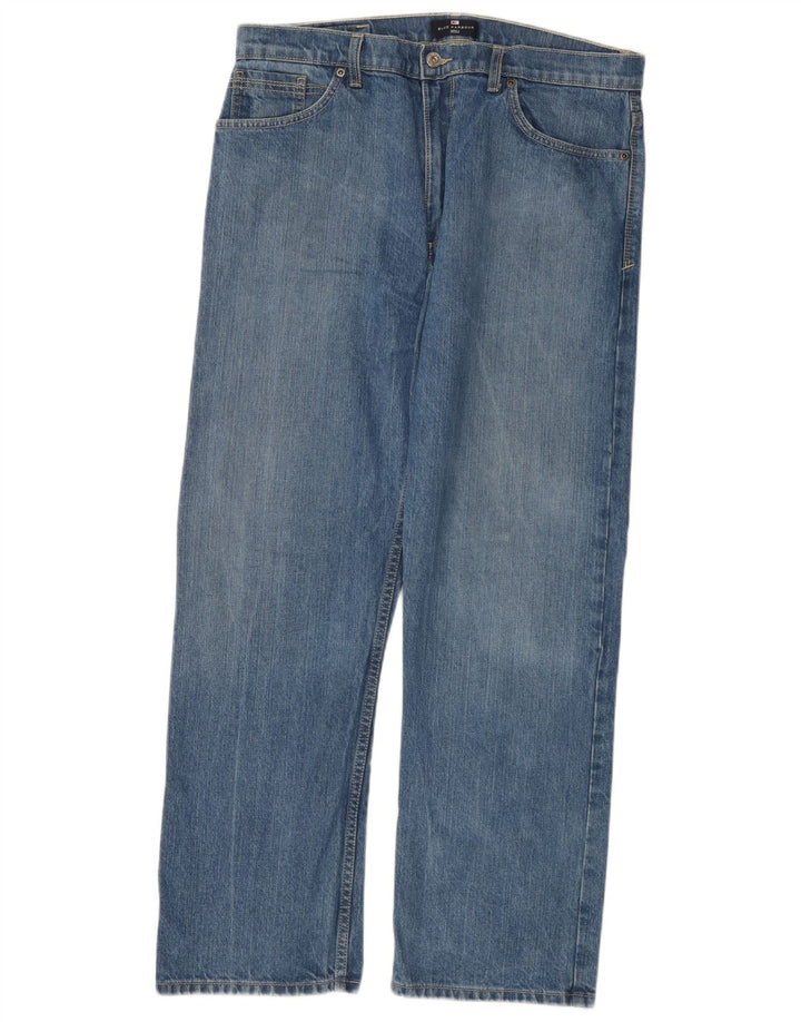 MARKS & SPENCER Jeans dritti da uomo Harbour blu W36 L29 cotone blu