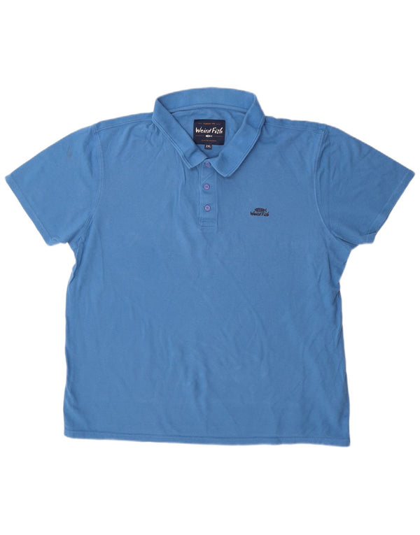 Polo da uomo Weird Fish 2XL in cotone blu