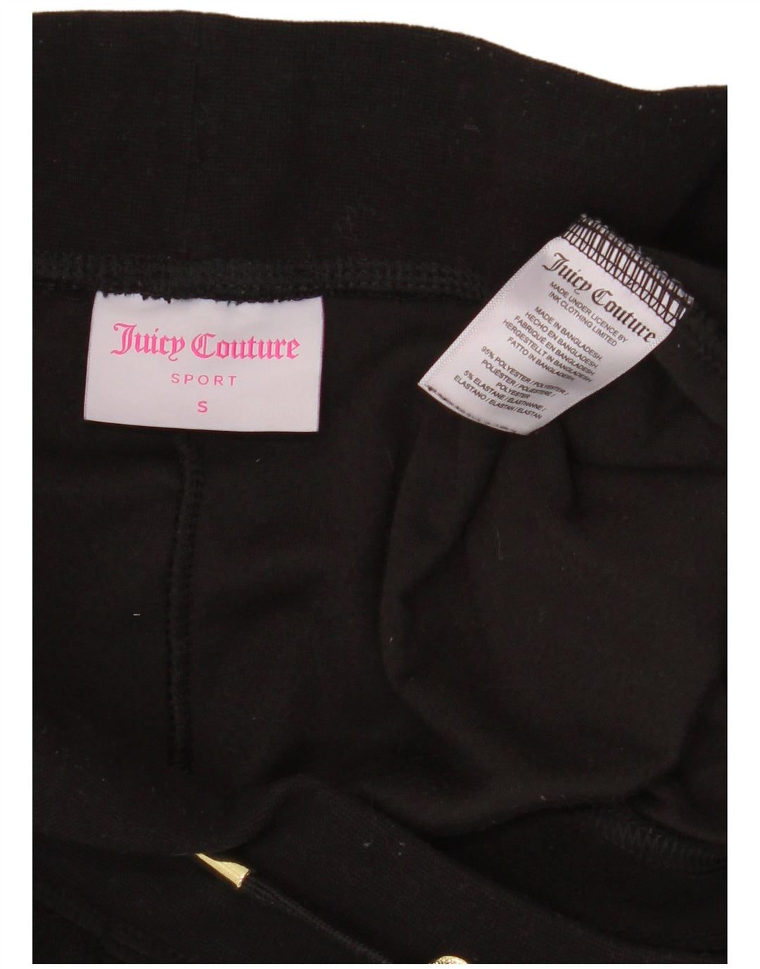 Pantaloncini sportivi da donna JUICY COUTURE UK 10 piccoli poliestere nero