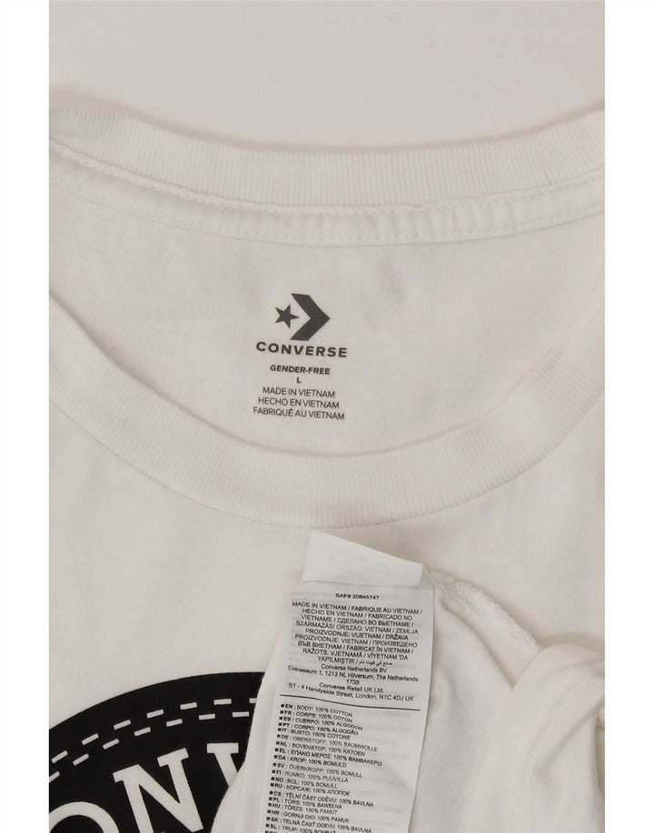 T-shirt grafica da uomo Converse Top grande in cotone bianco