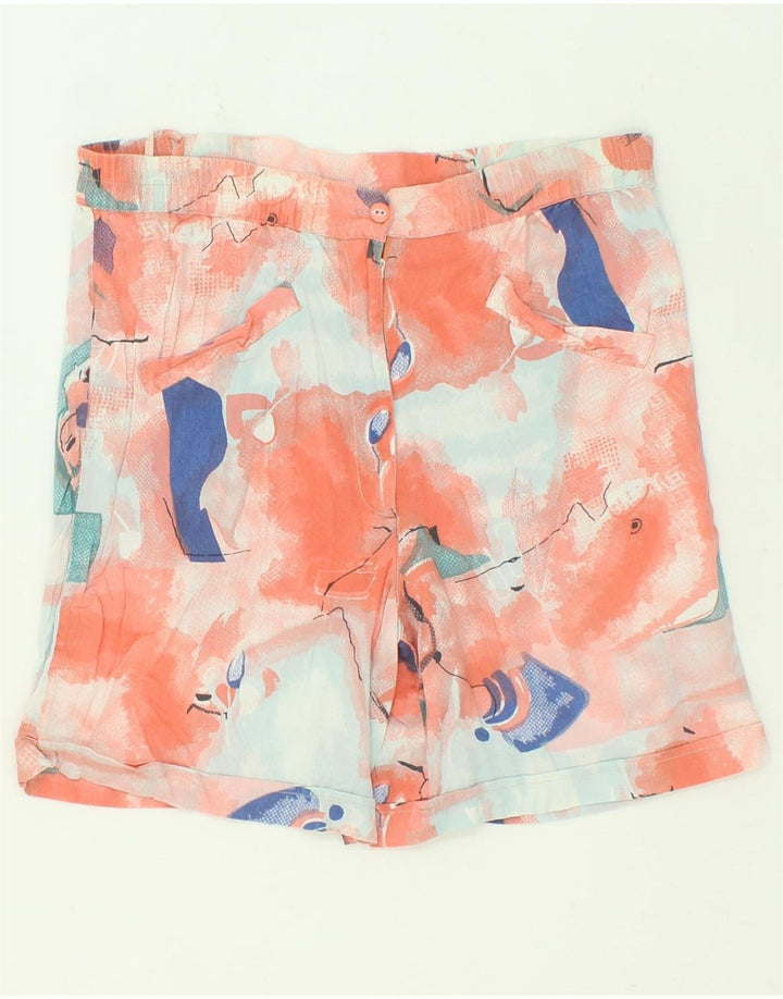 VINTAGE Womens Abstract Pattern Casual Shorts UK 14  Large  W32 Orange Vintage Vintage and Second-Hand Vintage from Messina Hembry 