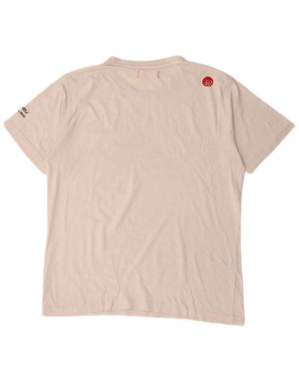 T-shirt grafica da uomo Guru Top XL in cotone bianco