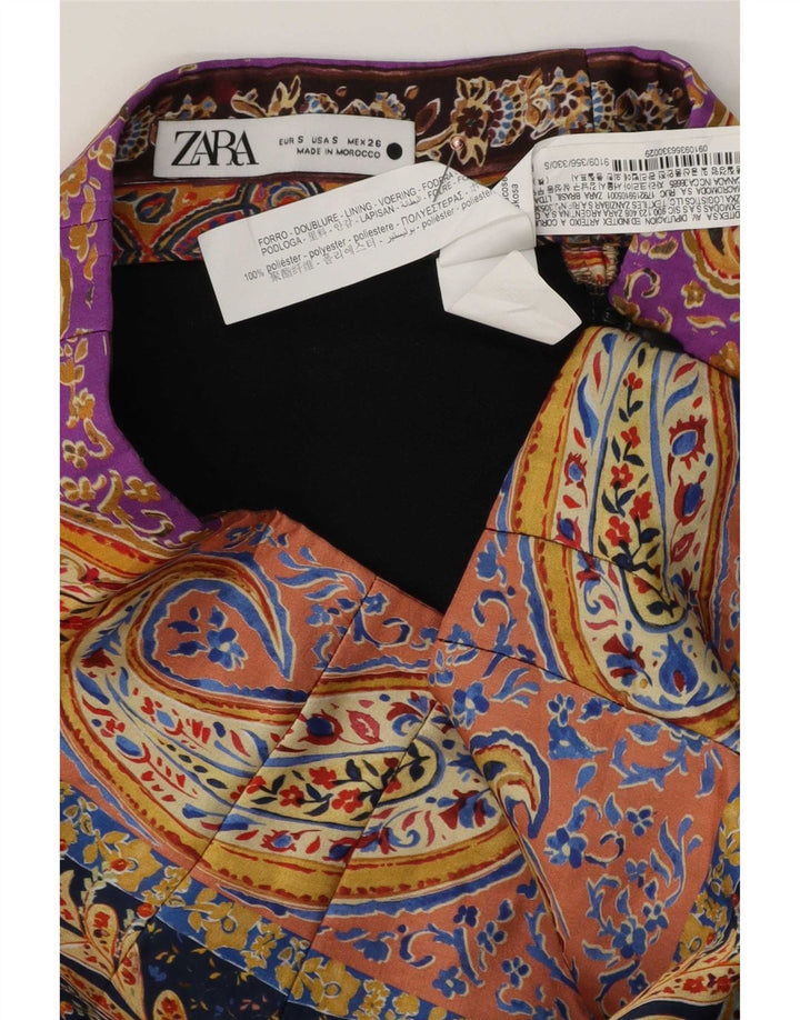 Minigonna da donna Zara piccola W26 poliestere Paisley multicolore