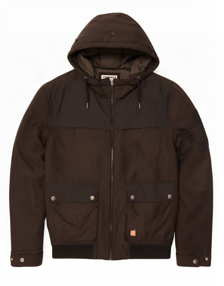 Giacca bomber con cappuccio da uomo Jack & Jones UK 40 grande poliestere nero
