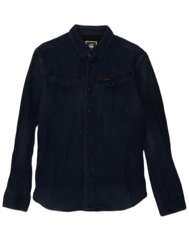 Camicia di jeans da uomo G-STAR grande in cotone blu navy