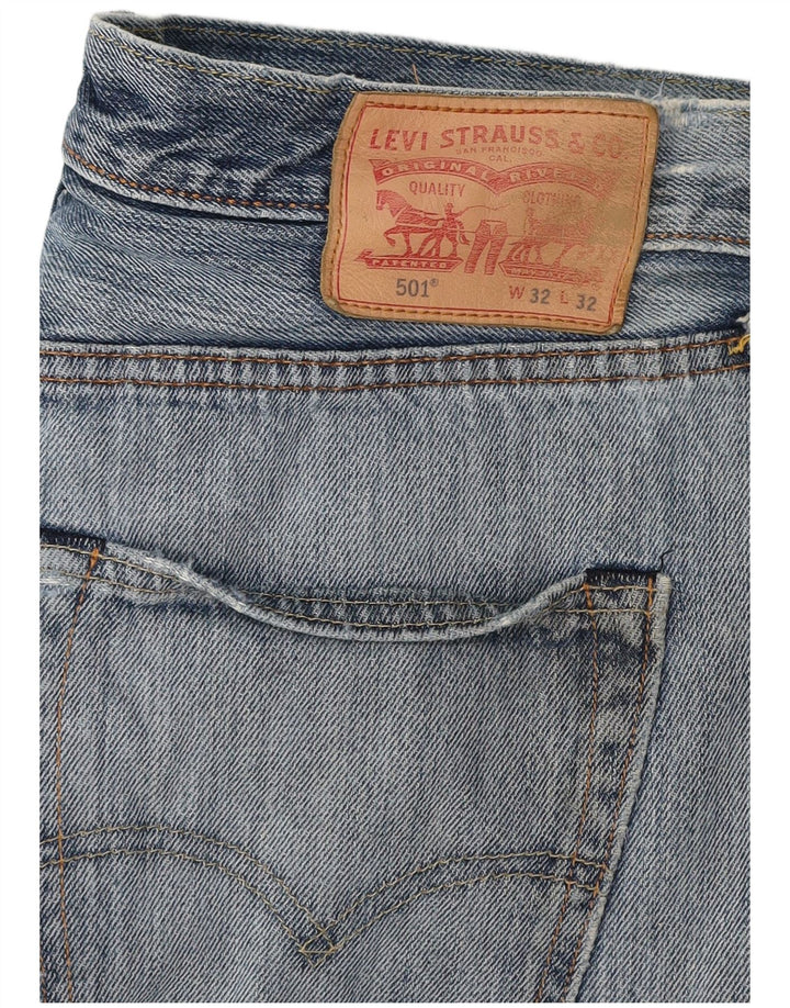Levi's Uomo 501 Pantaloncini di jeans invecchiati W32 Cotone blu medio