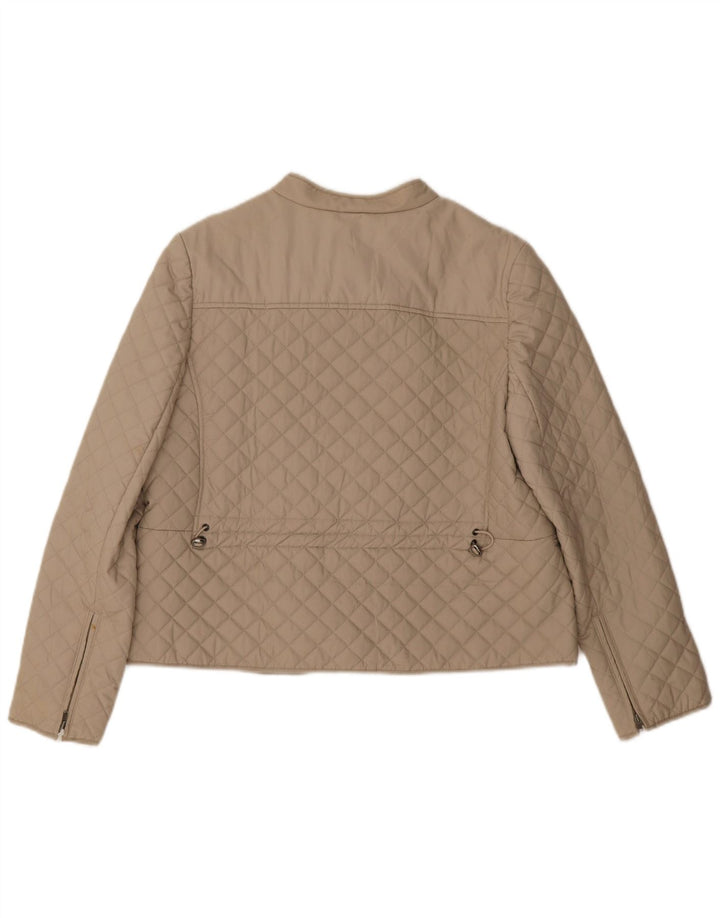 Giacca trapuntata corta da donna Hobbs UK 16 grande cotone beige