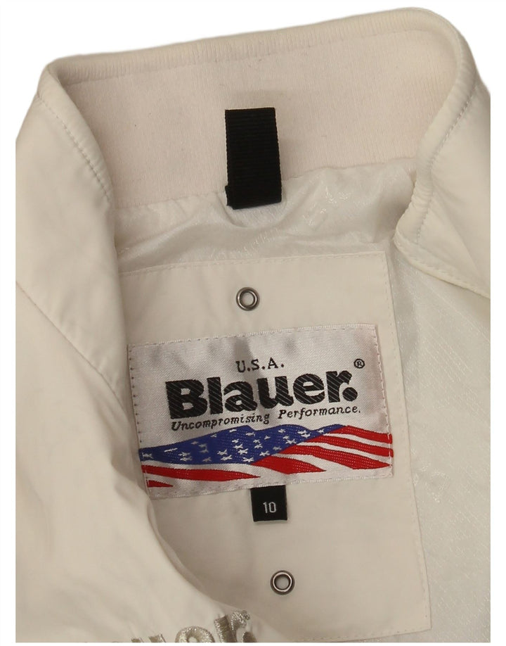 Giubbotto bomber grafico per ragazze Blauer 9-10 anni bianco classico
