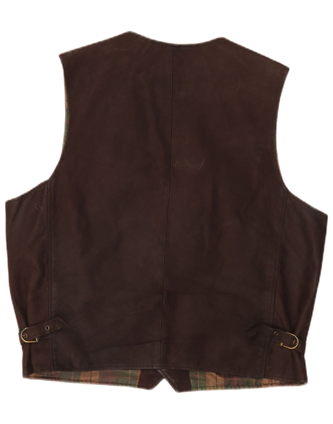 Gilet in pelle da uomo vintage IT 56 2XL Marrone