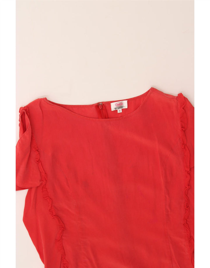 VINTAGE Womens Blouse Top IT 46 Large Red Vintage Vintage and Second-Hand Vintage from Messina Hembry 