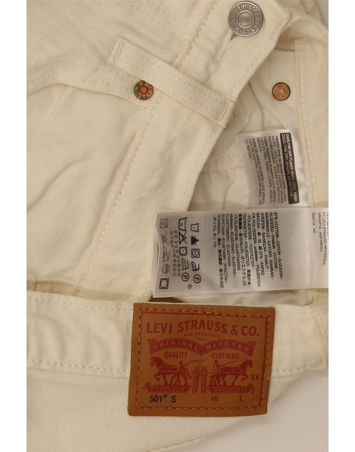 Jeans dritti 501 da donna Levi's W25 L28 in cotone bianco sporco