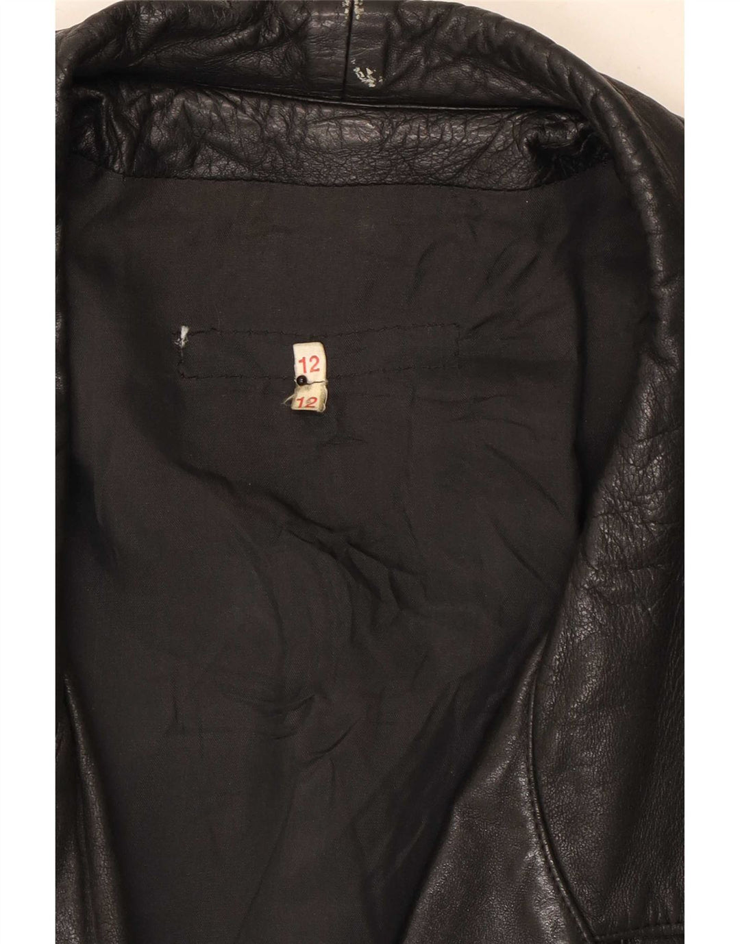 Cappotto oversize in pelle vintage da donna UK 12 medio nero