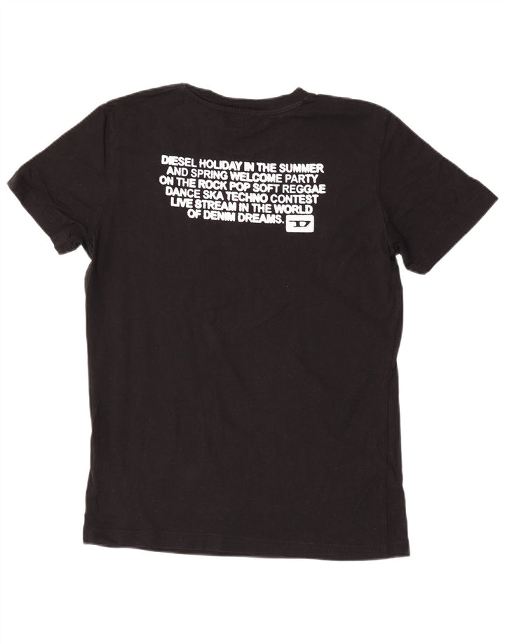 T-shirt grafica da uomo Diesel Top piccola in cotone nero