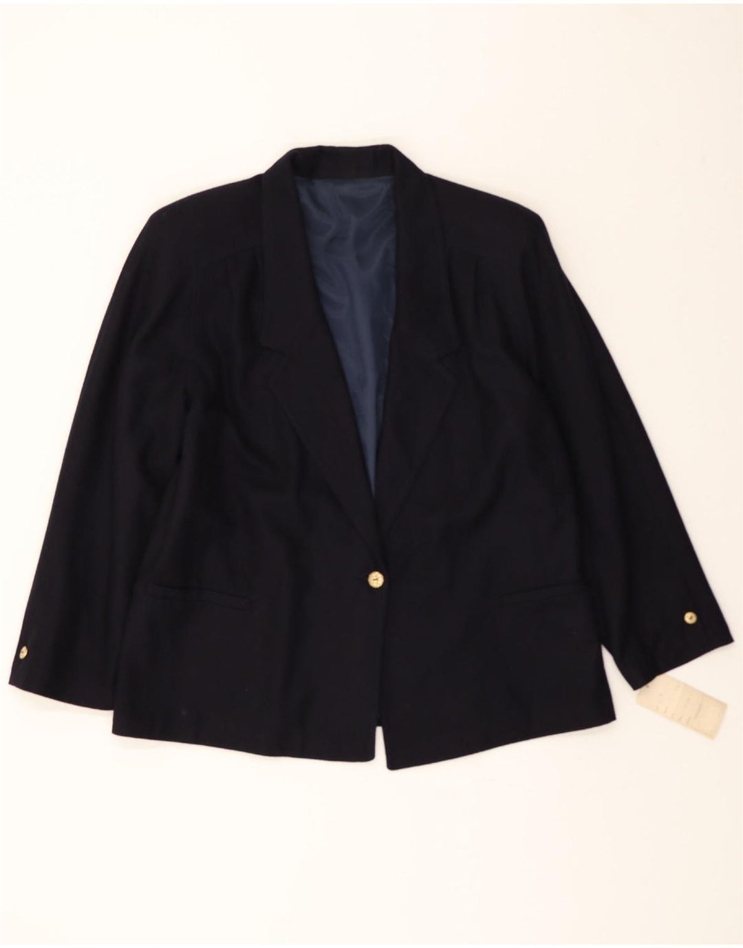 VINTAGE Womens 1 Button Blazer Jacket UK 14 Medium Black Vintage Vintage and Second-Hand Vintage from Messina Hembry 