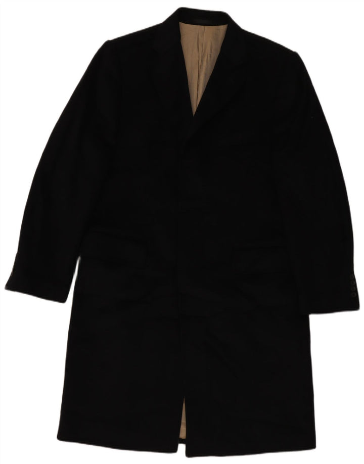 Cappotto da uomo Marks & Spencer UK 38 medio in lana blu navy