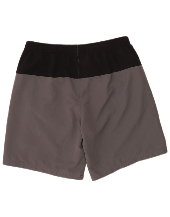 Pantaloncini sportivi da uomo Adidas Large in poliestere color block grigio