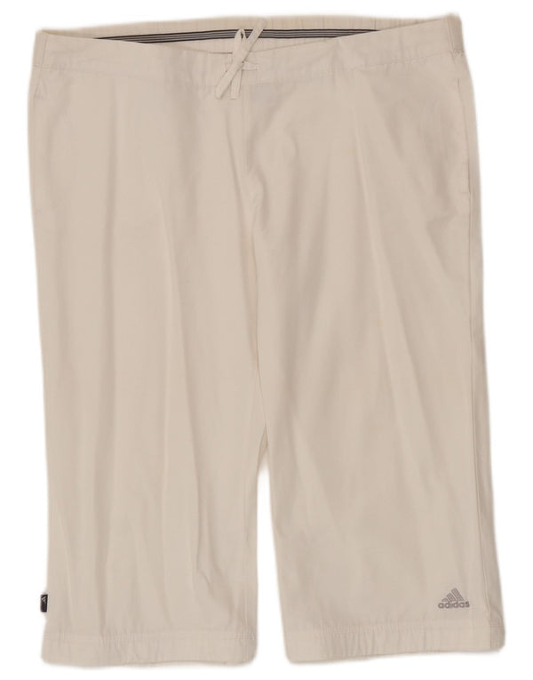 Pantaloncini Bermuda da donna Adidas UK 14 Large W36 cotone bianco