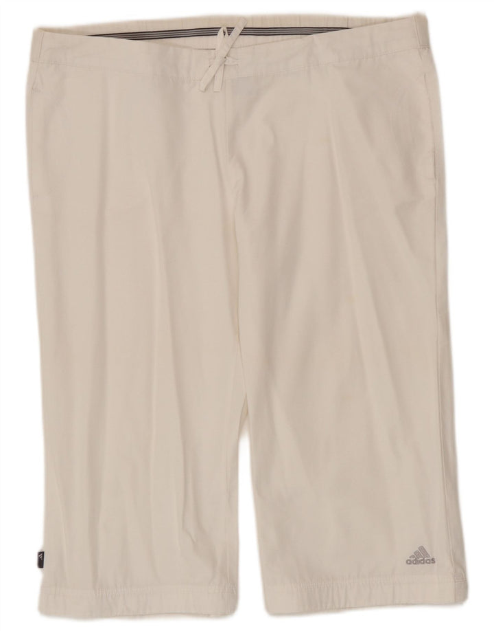 Pantaloncini Bermuda da donna Adidas UK 14 Large W36 cotone bianco