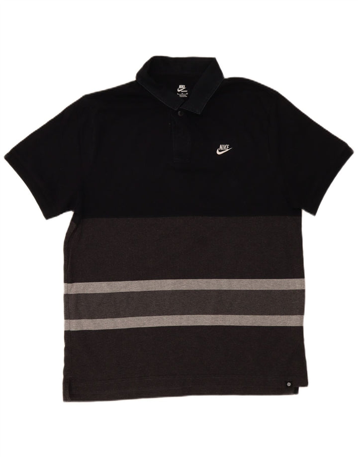 Polo Nike da uomo XL in cotone a righe nere