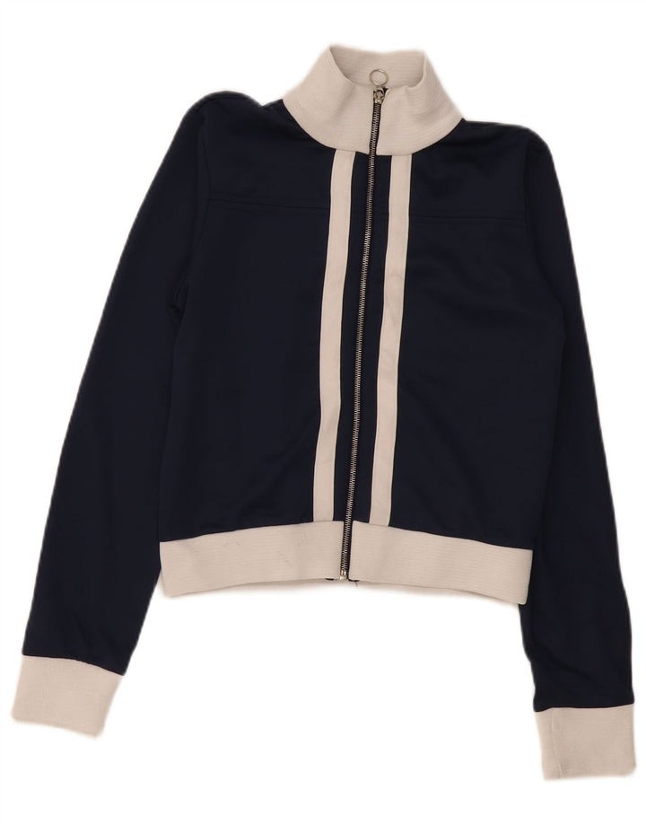 Giacca corta da tuta da donna Zara UK 14 blocco colore blu navy medio
