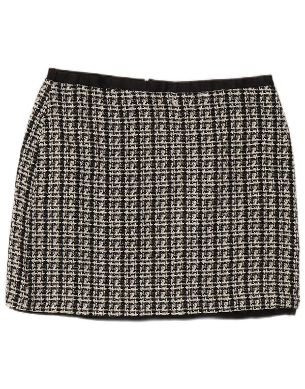 Minigonna da donna Oasis UK 12 Media W28 Poliestere a quadri grigio
