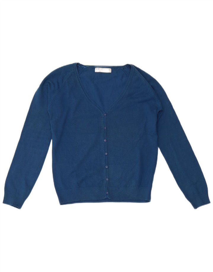 Maglione cardigan da donna Zara UK 12 cotone blu medio
