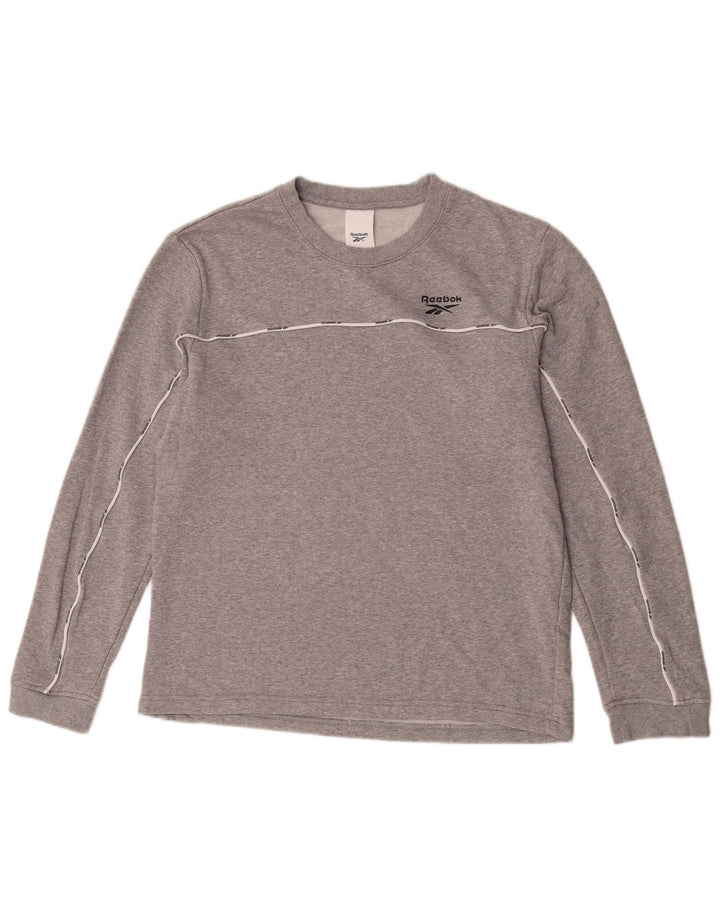 Felpa Reebok da uomo in cotone grigio medio