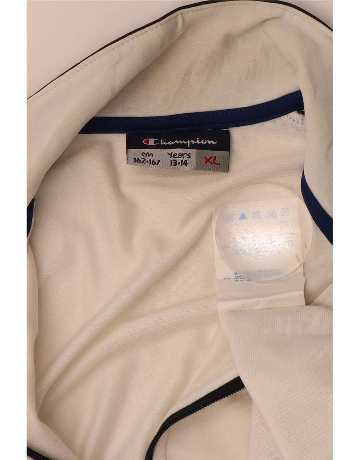 Giacca superiore della tuta da ragazzo CHAMPION 13-14 anni XL White Colourblock