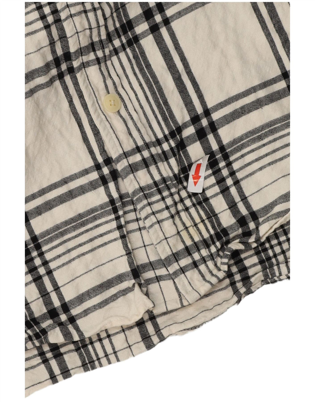 Camicia Zara da uomo in flanella dalla vestibilità comoda, cotone a quadri bianco sporco medio