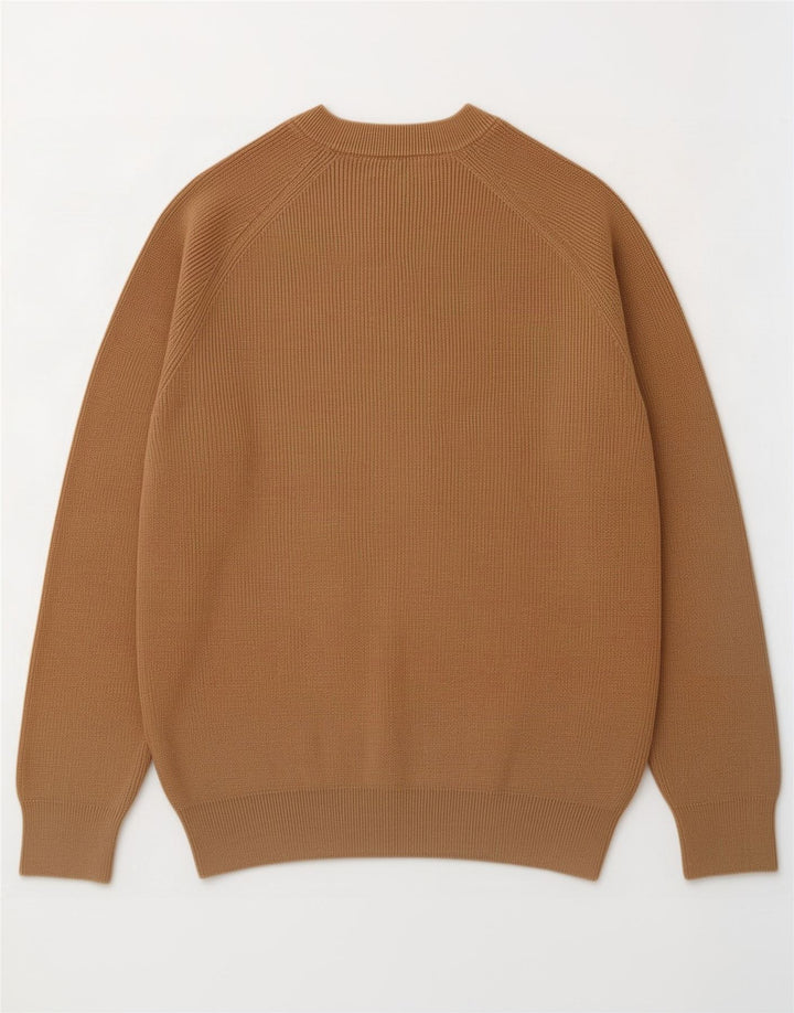 Maglione maglione girocollo da uomo Zara in cotone beige medio