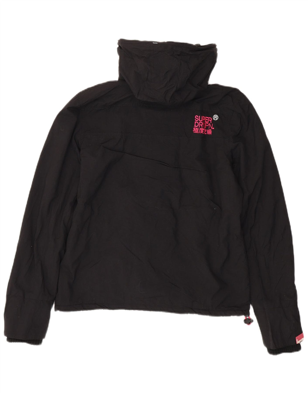 Giacca a vento da donna con cappuccio SUPERDRY UK 14 media nera