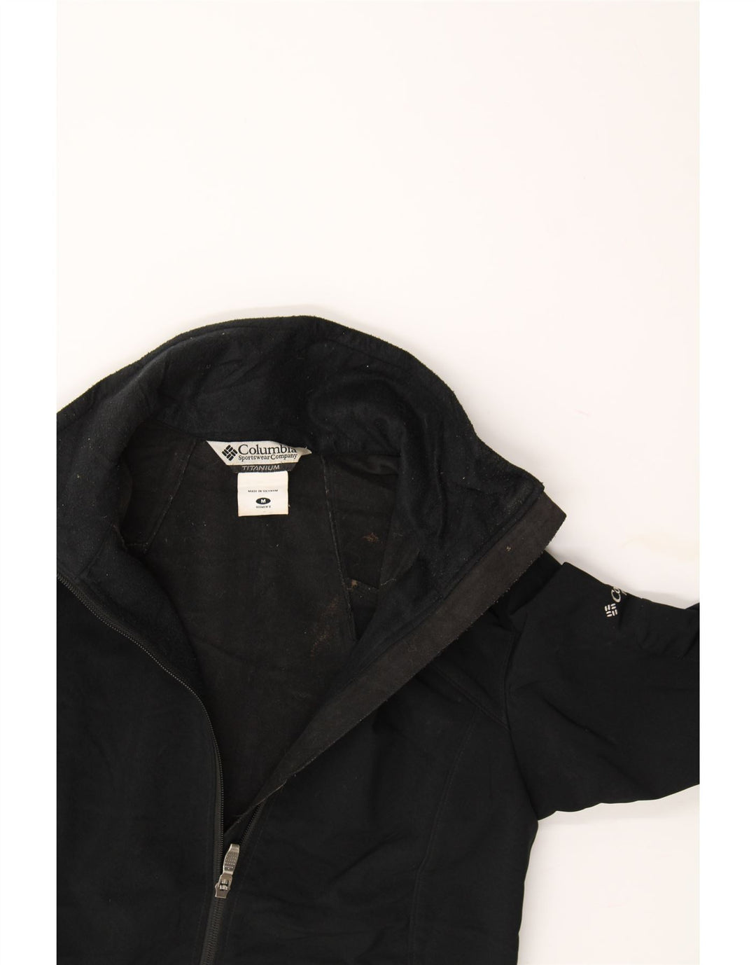 COLUMBIA Womens Titanium Rain Jacket UK 14 Medium Black Polyester Vintage Columbia and Second-Hand Columbia from Messina Hembry 