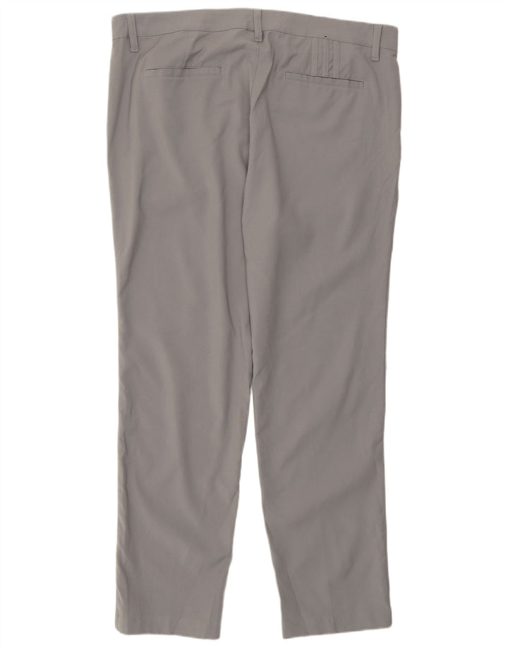 Pantaloni chino slim da uomo Adidas W36 L30 poliestere grigio