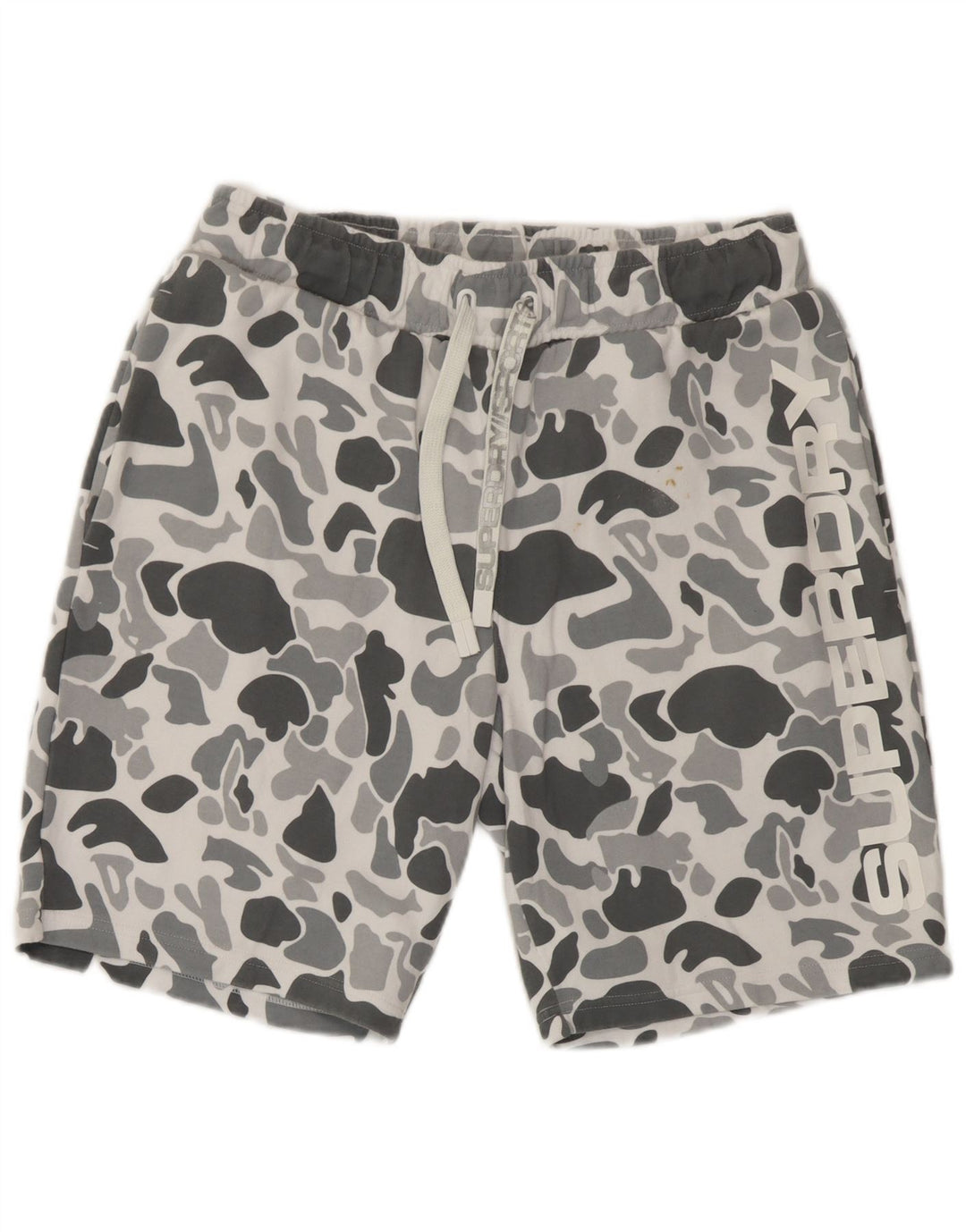 Pantaloncini sportivi grafici da uomo Superdry in cotone mimetico grigio medio