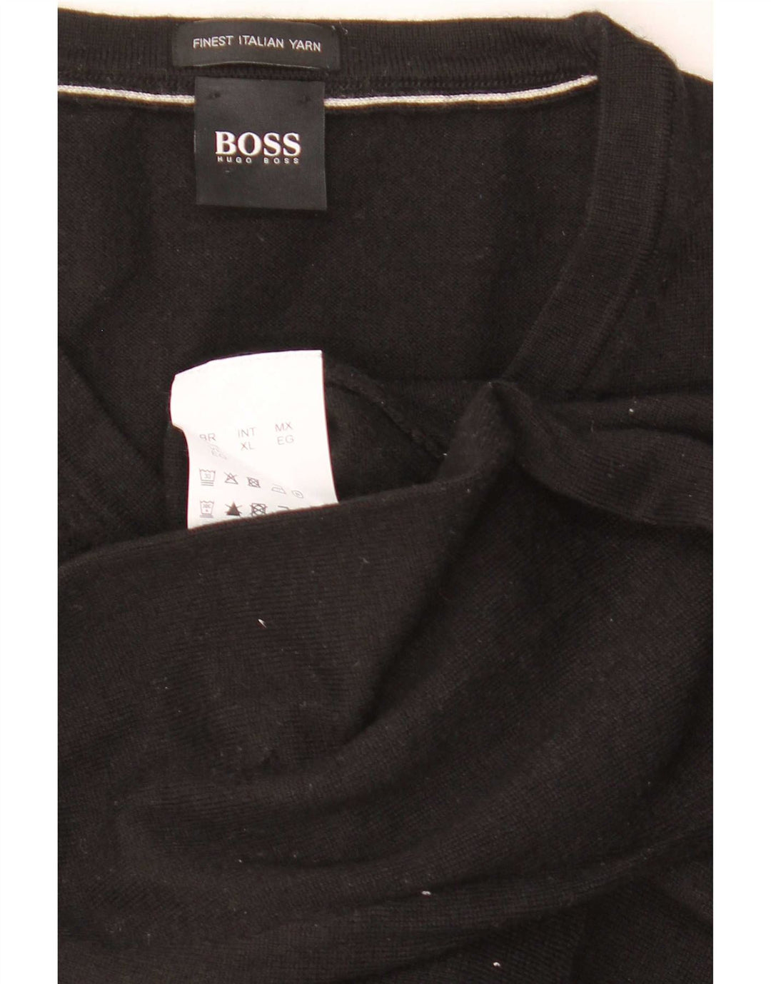 Maglione Hugo Boss da uomo con scollo a V XL in lana vergine nera