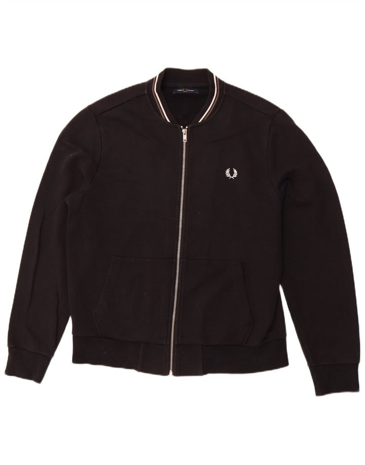 FRED PERRY Giacca da tuta da uomo di grandi dimensioni in cotone nero