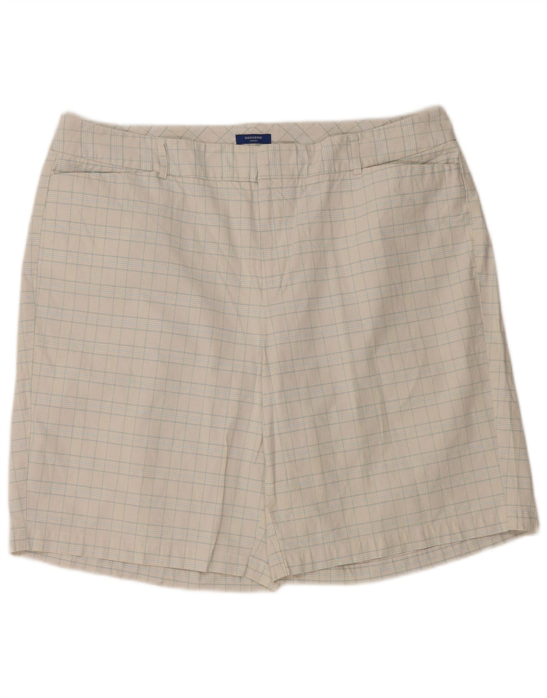 Bermuda da donna Dockers W38 XL scozzese bianco sporco