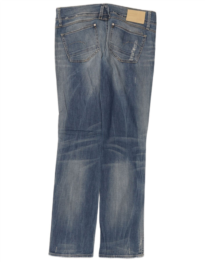 Jeans dritti invecchiati da donna G-Star W31 L32 cotone blu