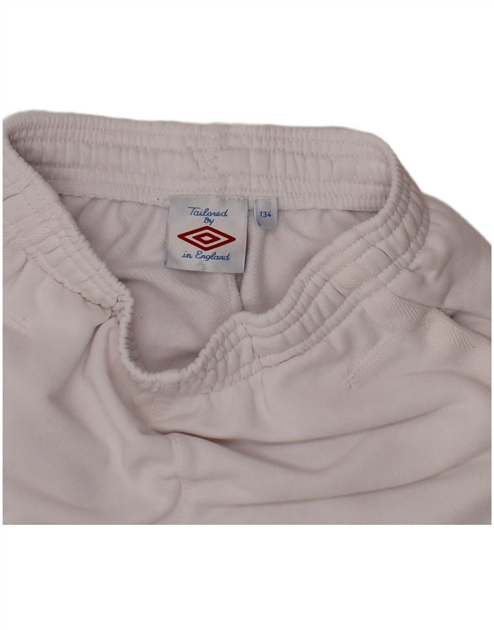 Pantaloncini sportivi grafici da ragazzo UMBRO 8-9 anni bianchi