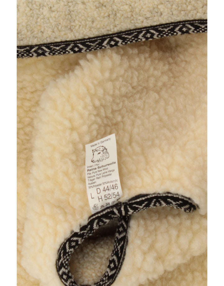 Gilet Sherpa da uomo VINTAGE IT 52/54 XL Beige Lana vergine