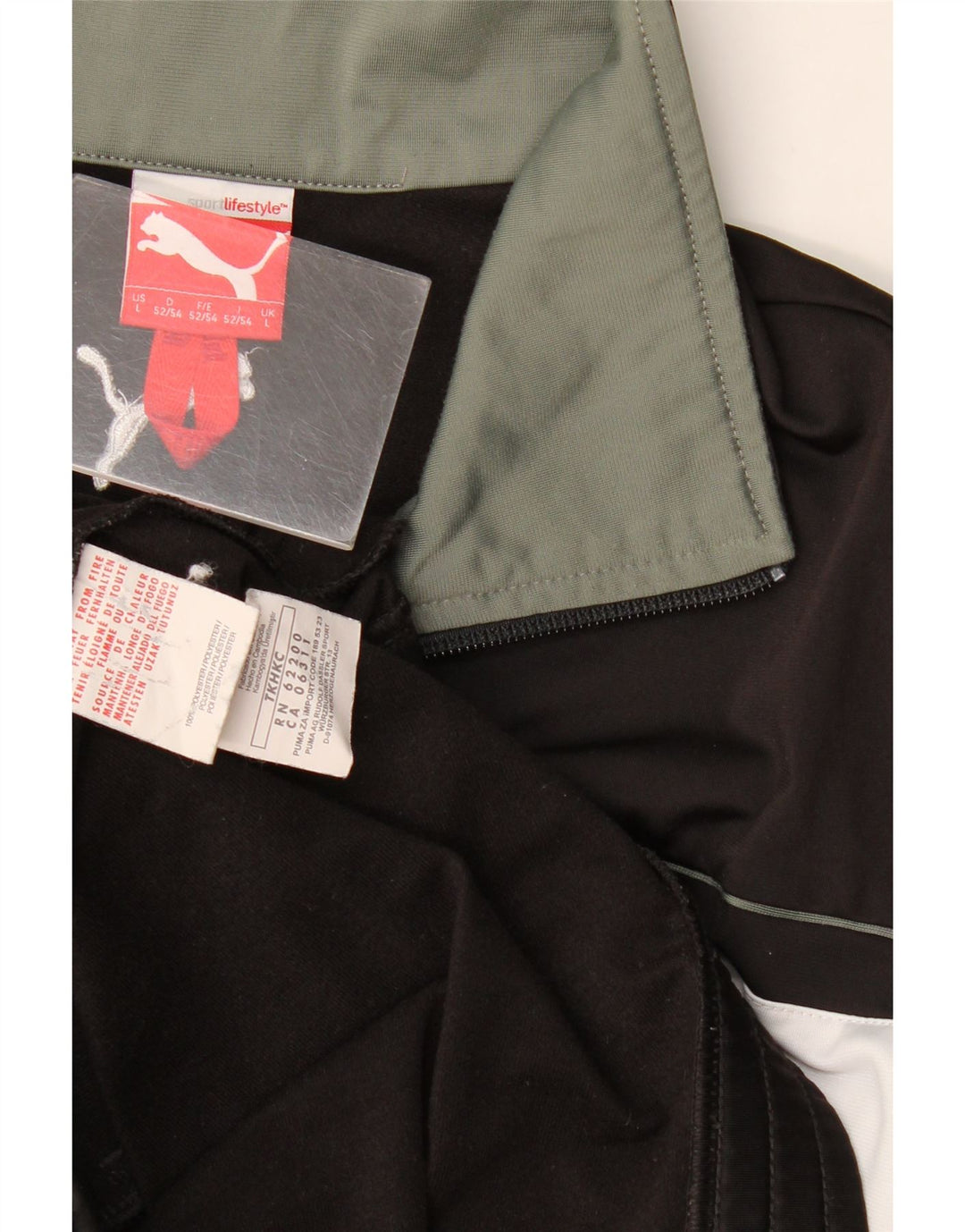 Giacca da tuta da uomo PUMA grande in poliestere color block nero