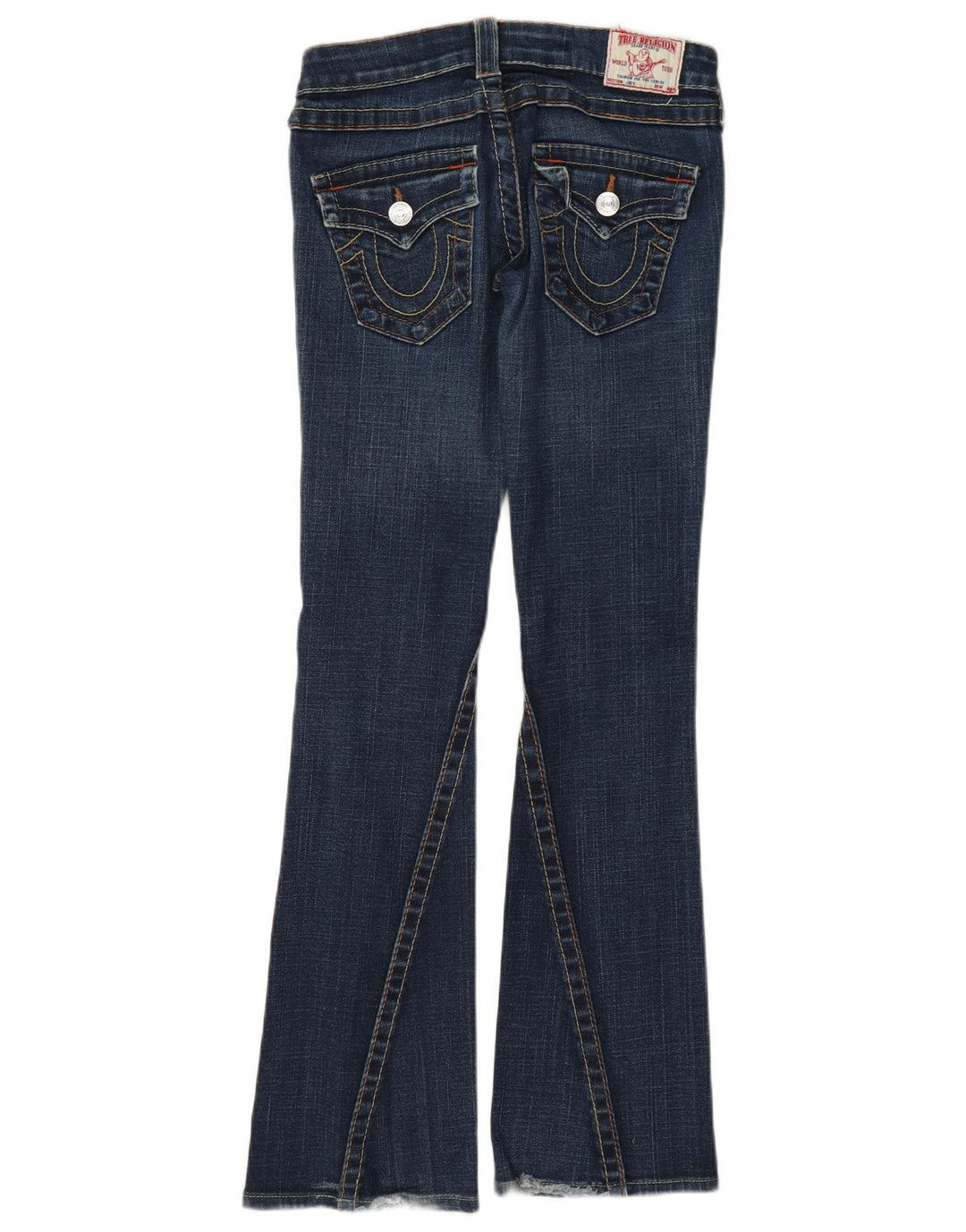 Jeans svasati a vita bassa da donna True Religion W25 L31 cotone blu