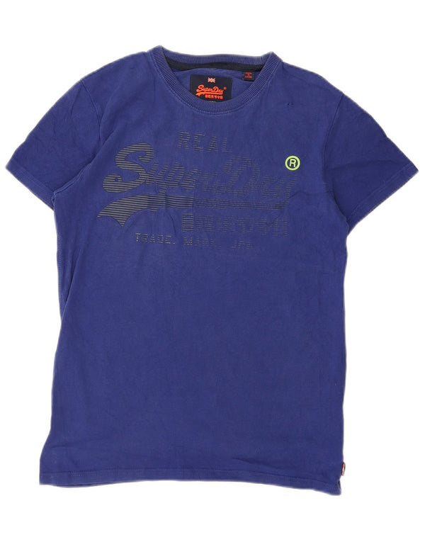 T-shirt grafica da uomo Superdry Top Small in cotone blu