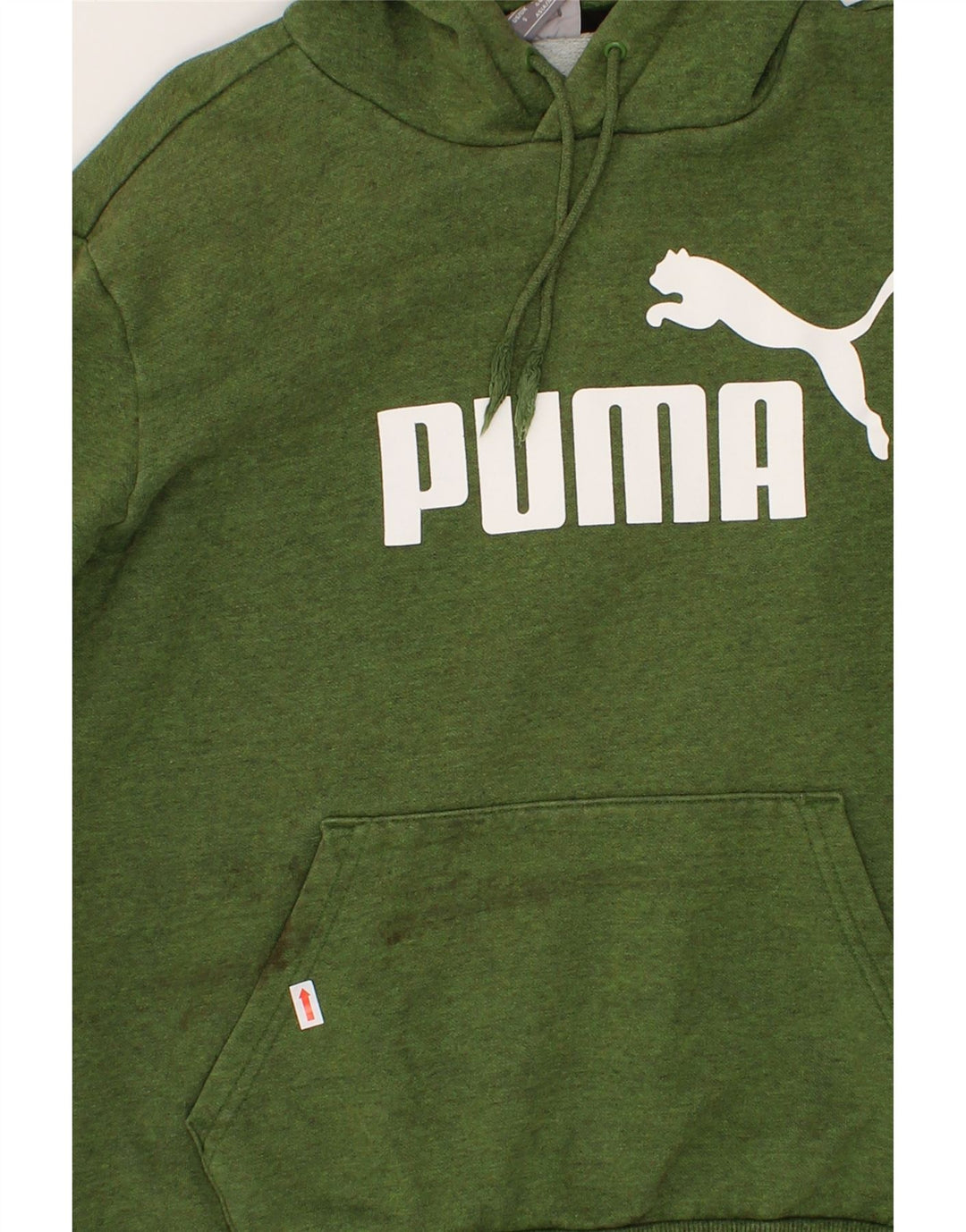 PUMA Womens Oversized Graphic Hoodie Jumper UK 10 Small Green Vintage Puma and Second-Hand Puma from Messina Hembry 
