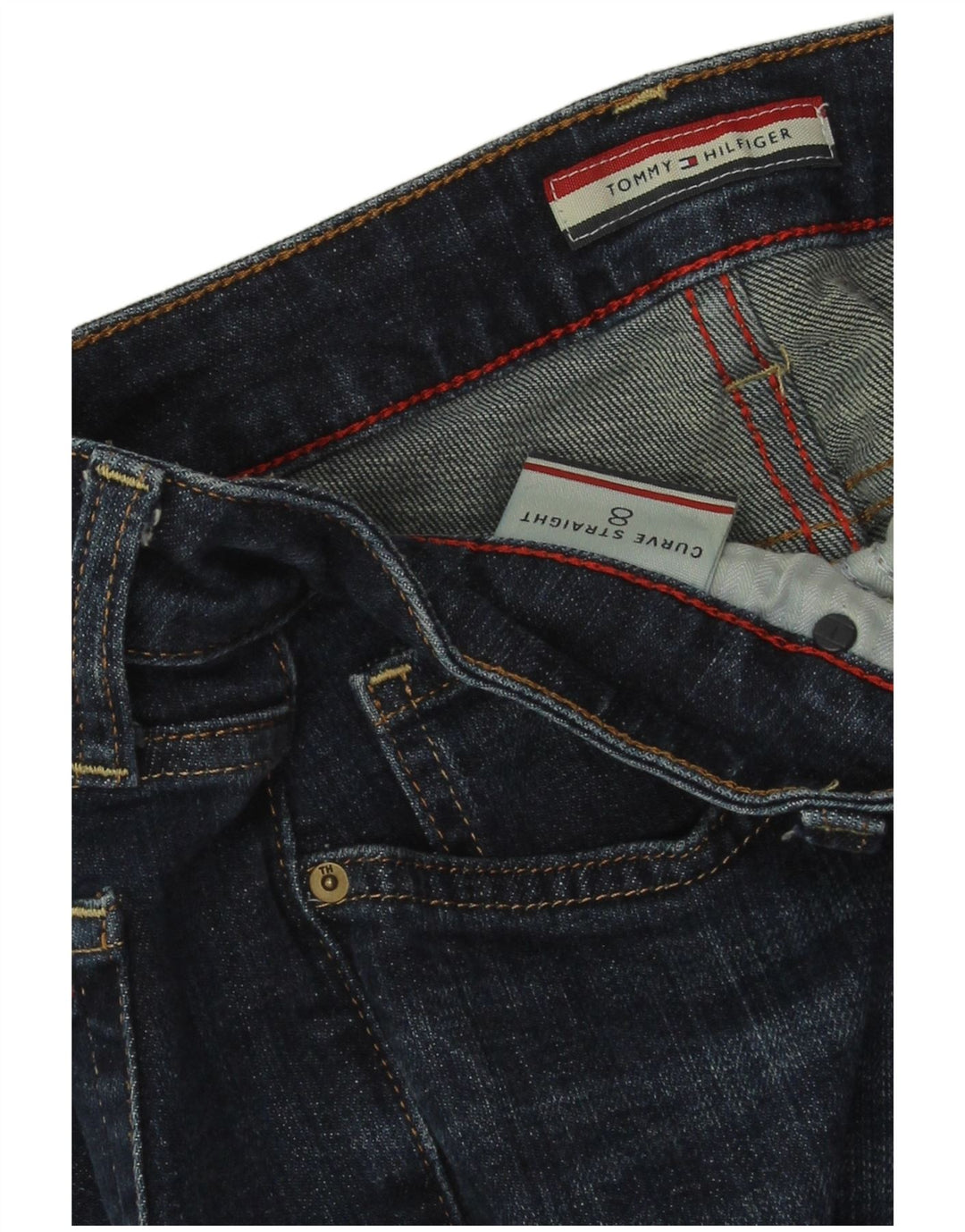 Jeans dritti Curve da donna Tommy Hilfiger US 8 medio W30 L33 blu
